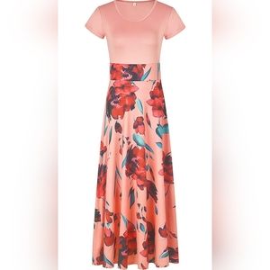 Floral Peach Maxi Dress